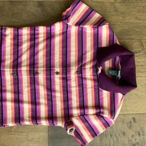 Wild Fable Y2k striped dress orange and purple button collar retro dress